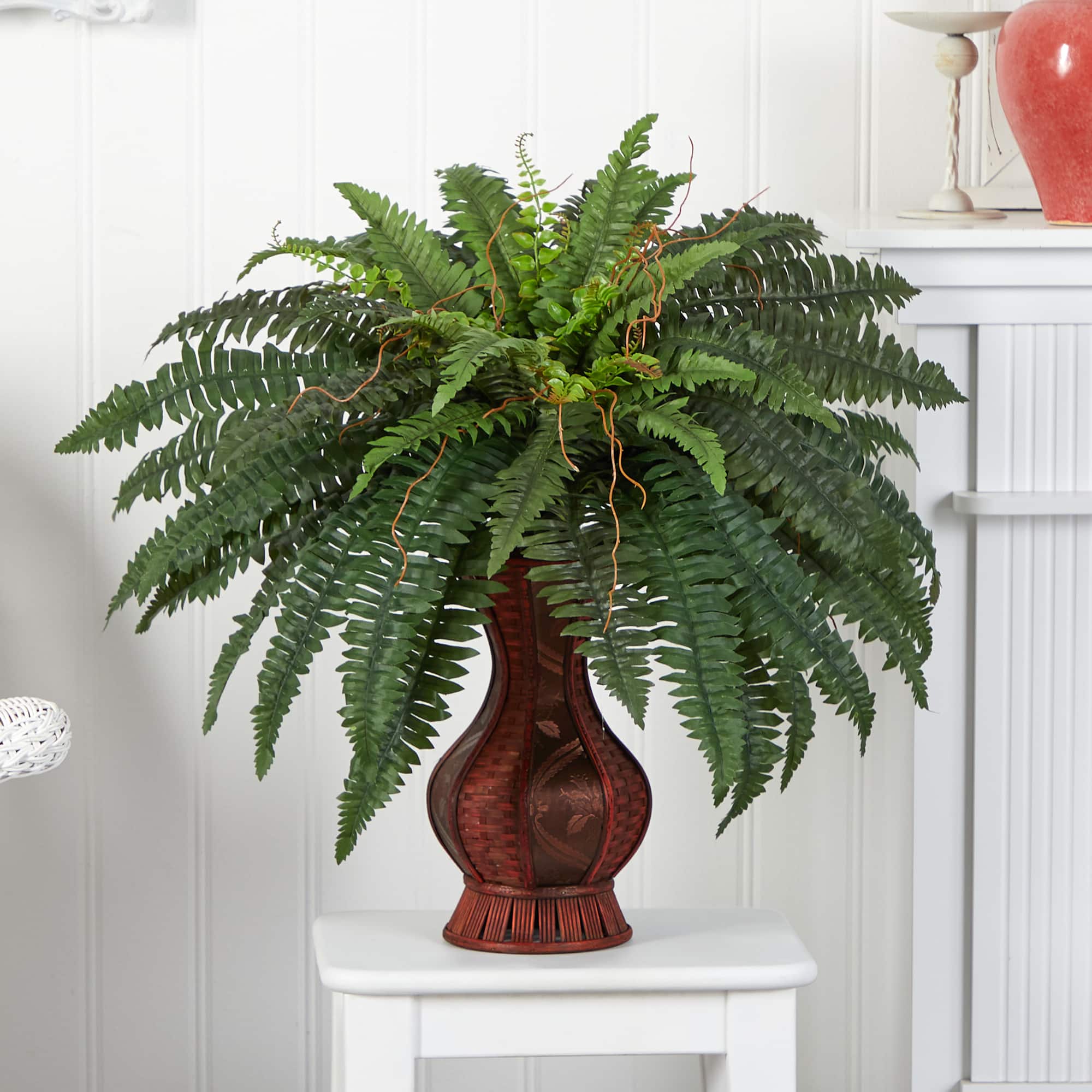 2.5.ft. Boston Fern In Decorative Brown Urn